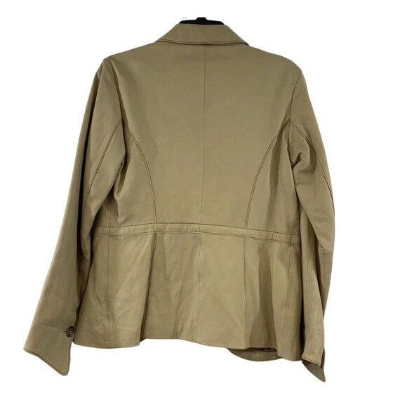 Wilson Leather Vtg Beige Jacket w Colorful Lining, Size Small, Y2K NWT Feminine - Picture 2 of 4